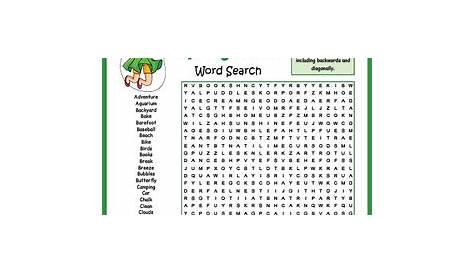 spring break word search printable