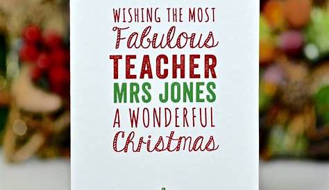 personalised teacher christmas card by loveday designs