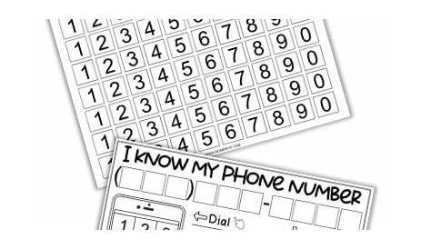 i know my phone number worksheets