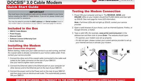 Motorola Sb6182 User Guide : Arris Touchstone Sb6182 Docsis 3 0 Cable