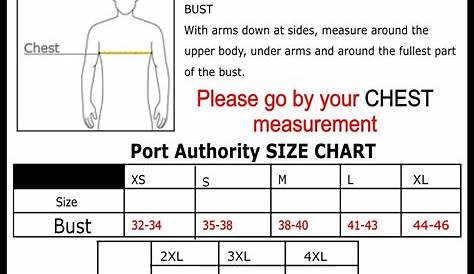Port Authority Jacket Size Chart - Greenbushfarm.com
