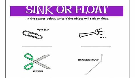 sink or float worksheet answers