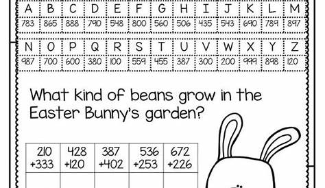 Free Easter Math Worksheets 2nd Grade - William Hopper's Addition