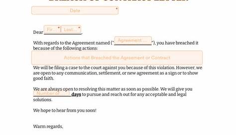 Breach of Contract Letter - Sign Templates | Jotform