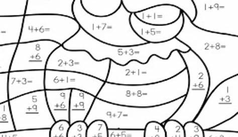 1 Digit Addition Coloring Worksheets | Addition coloring worksheet