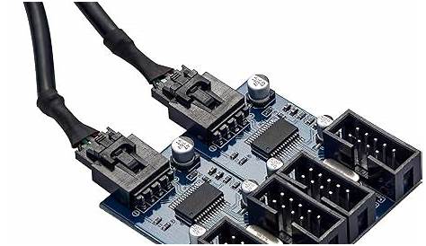 Motherboard Internal USB 2.0 Hub 9 pin USB Header Male 1 to 4 Female