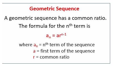 geometric sequence formula worksheet