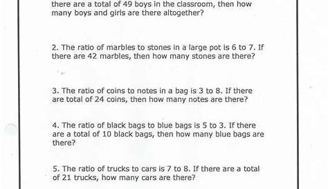 Ratios Grade 6 Worksheets