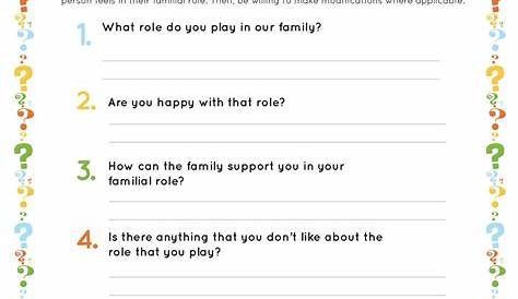 Every member of your family has a role. This family role questionnaire