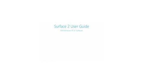 Microsoft Surface 2 Printed Manual