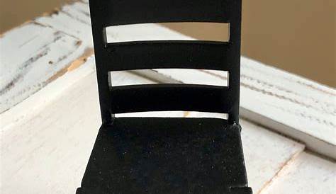 Miniature Chair, Black Ladder Back Side Kitchen Chair, Style #99