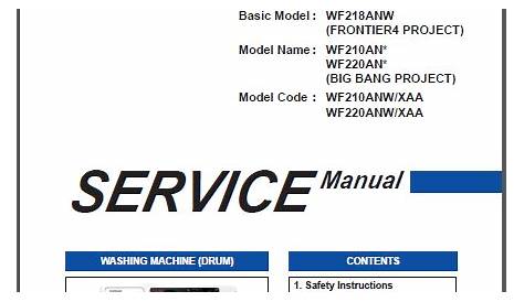 Samsung Wf210anw Wf220anw Service Manual Repair Guide - PDF DOWNLOAD