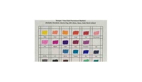 Sharpie Fine Point Markers Color Chart | Sharpie fine, Sharpie colors