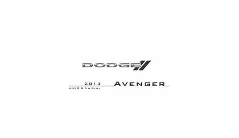 2013 dodge avenger manual