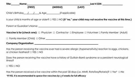 Free Consent Forms for Seasonal Influenza (Flu) Vaccine (Word | PDF)