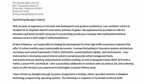 software engineer cover letter sample