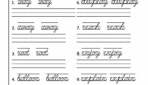handwriting practice worksheet 2nd grade