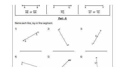 lines rays and line segments worksheet