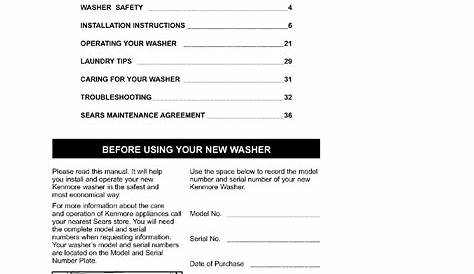 kenmore high efficiency washer manual