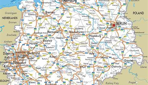 Road Map of Germany - Ezilon Maps