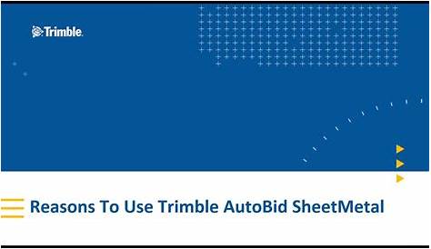 trimble autobid sheetmetal startup guide