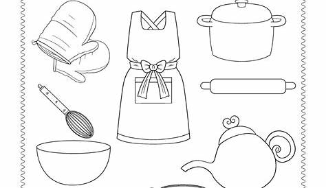 Cooking School Worksheet - Free Kindergarten Learning Worksheet for Kids
