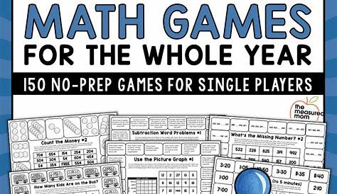 Second Grade No-Prep Math Games for the Year - The Measured Mom