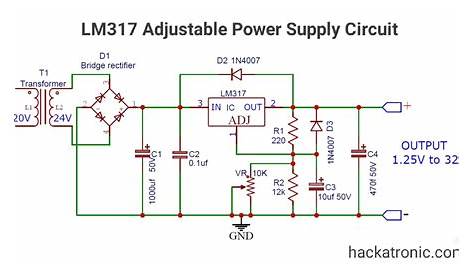 lm317 voltage regulator schematic