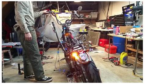 Harley Davidson Custom Bobber Ultima 18-533 Wiring Harness Installed on
