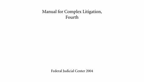 manual for complex litigation 5th