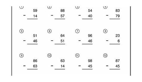 double digit subtraction color worksheet