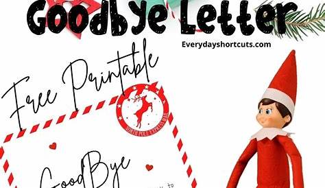 Elf on the Shelf Goodbye Letter FREE Printable - Everyday Shortcuts