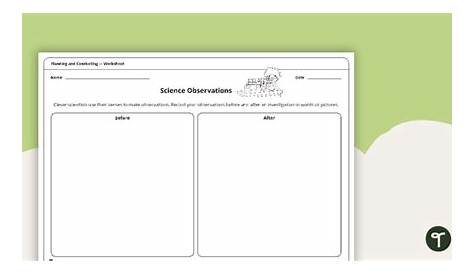 science observation worksheets