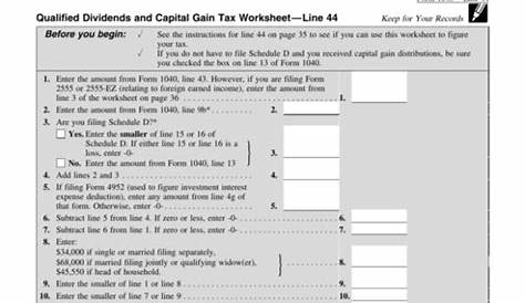 2021 Form 1040 Qualified Dividends And Capital Gain Tax Work