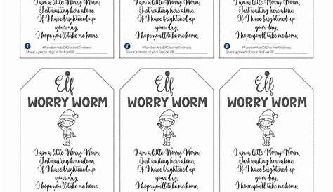 Printable Worry Worm Tags - Printable Blank World