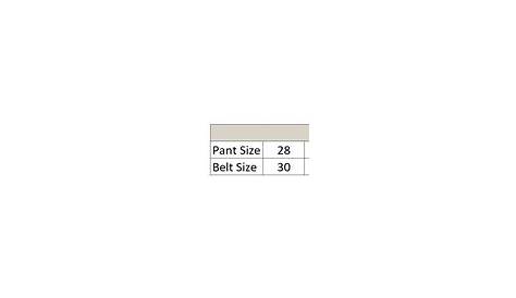 Belt Fit and Size Chart – Western Outlets