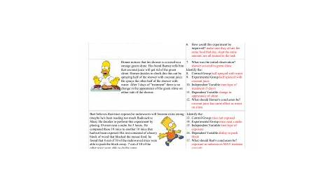 Simpsons Variables Worksheet