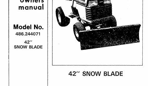 craftsman 42'' snow blower attachment manual