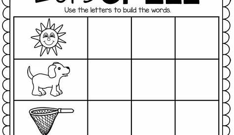 Printable Kindergarten Worksheets Spelling | Kindergarten spelling words, Spelling worksheets