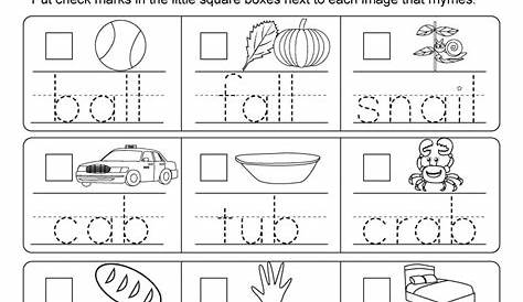 Rhyming Words Worksheets For Kindergarten — db-excel.com