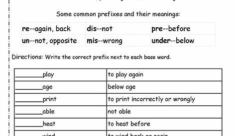 20 Prefix Suffix Worksheet 3rd Grade | Desalas Template