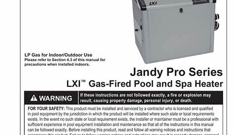 jandy lxi heater manual