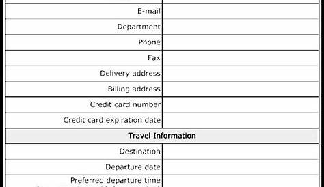 travel agency forms templates pdf