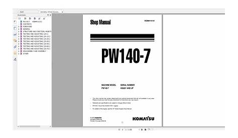 Komatsu PW140-7 Wheel Excavator Shop Manual VEBM410101 2009