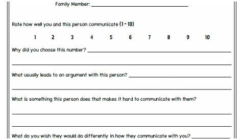 Family Therapy Worksheets