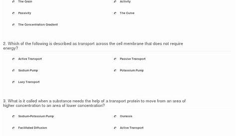 passive transport analysis worksheet answer key