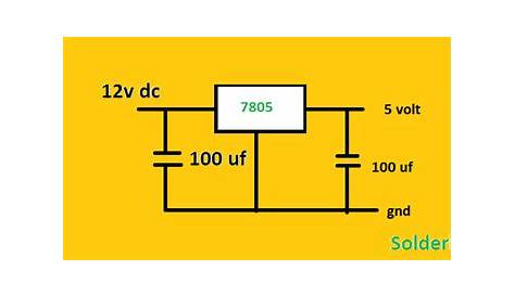 7805 voltage regulator circuit diagram - Soldering Mind