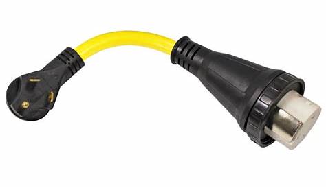 Quick Products 12 in. Twist Lock Adapter Cord with 30 Amp Male to 50