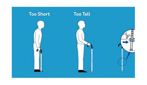 walking cane height chart