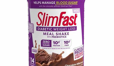 SlimFast Diabetic Meal Replacement Shake Mix, Chocolate Milkshake, 12.8